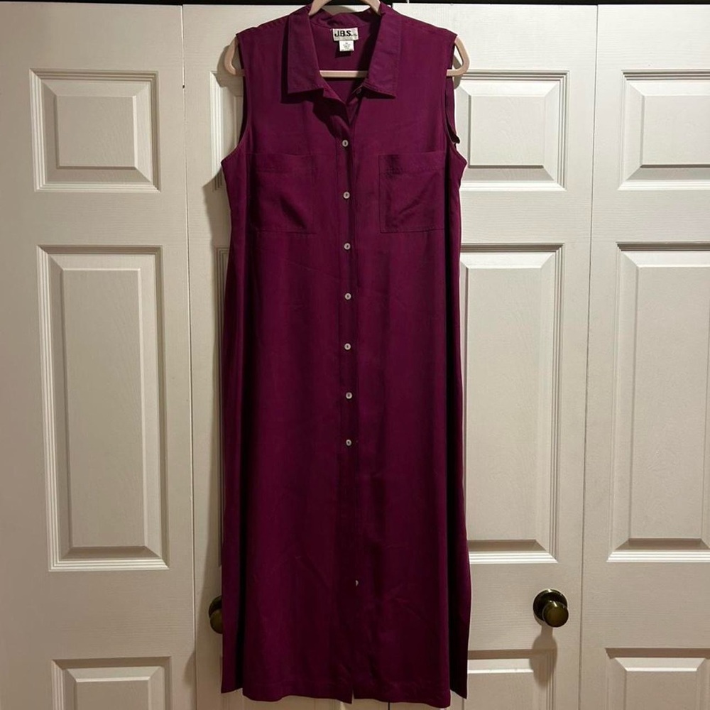 J.B.S. Sleeveless Maxi Shirt Dress in Plum